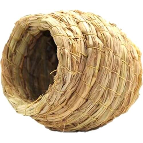 Dorakitten 1pc Parrot Straw Nest Bed Windproof Parrot Grass Hut Straw Bird Nest For Cockatoo Pet Supplies Bird Accessories