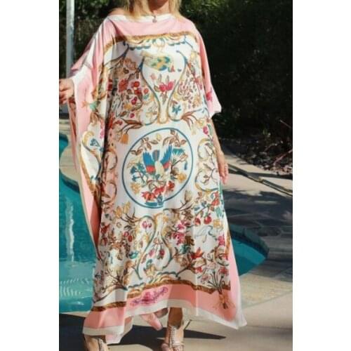 Européenne vêtements Floral Silk Caftan Silk Kaftan Womens Kaftans Silk Dress Long Silk Caftan Beach Dress Silk Beach Dress