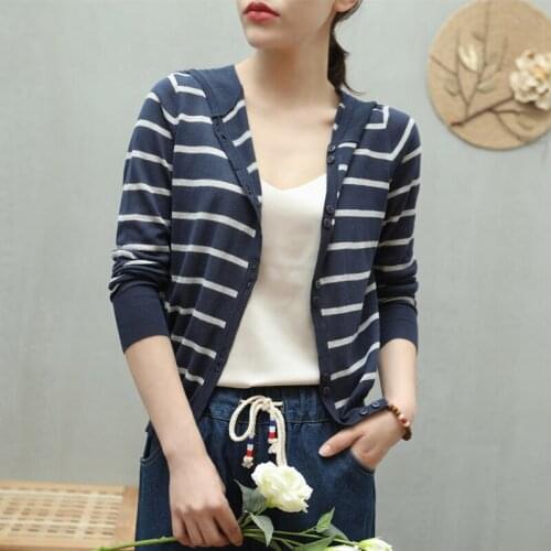 Cashmere Cotton Blend Hooded Cardigan Autumn Winter Fashion Stripe Streetwear Long Sleeve Cardigans Knitted Hoodies Women Coat