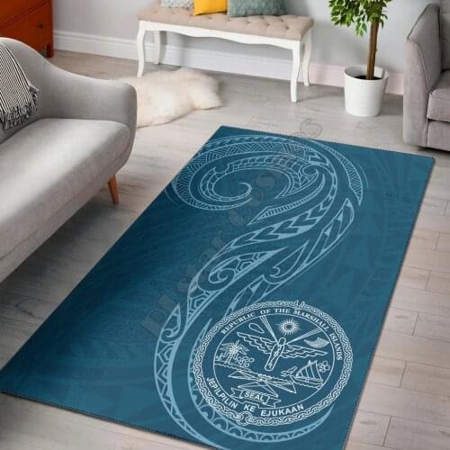 Marshall Islands Area Rug Polynesian Style Non-slip Mat Dining Room Living Room Soft Bedroom Carpet