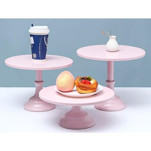 Round Cake Stands Sets S M L High Feet Cupcake Candle Holder Food Dessert Fruit Tableware Tray Wedding Party Decoration