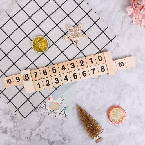 Wooden Math Arithmetic 1-10 Addition Subtract Learning Ruler Scientific Rail Design Ruler Kids Education Toys Children Gifts