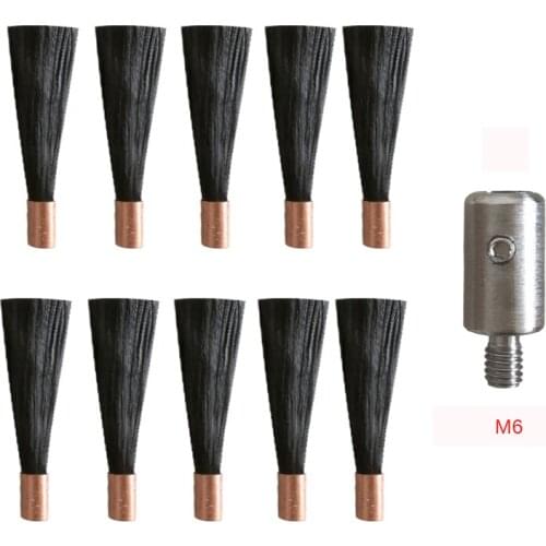 M6/M8 Polishing Brush Head for Stainless Steel Weld Bead Processor Welding Seam Cleaner 10pcs Brush Head + 1pcs Connector Head Y