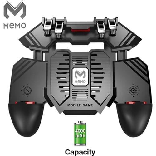 MEMO Original Pubg Controller AK77 Mobile Phone Radiator Water-cooled Fan Six Fingers PUGB Handle Power Bank Gamepad Accessories