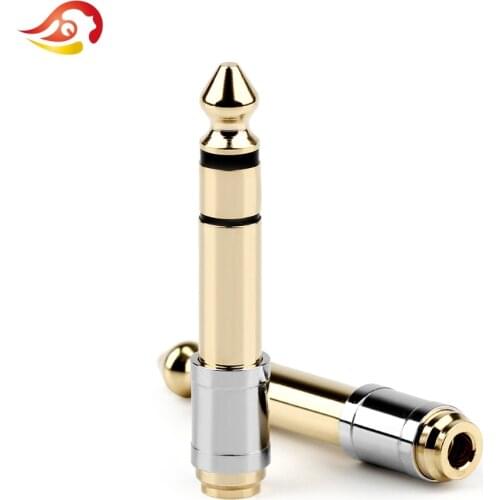 QYFANG 6.35mm 1/4" Male To 3.5mm 1/8" Female 6.35 to 3.5 Jack Headphone Audio Adapter Microphone Connector Converter Stereo Plug