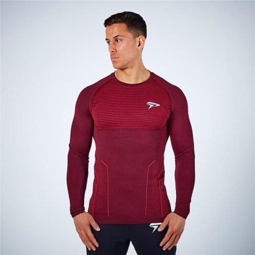 Mens long sleeved t shirt cotton Slim fit gyms Fitness Bodybuilding workout fashion clothing male Casual fashion Brand tee tops