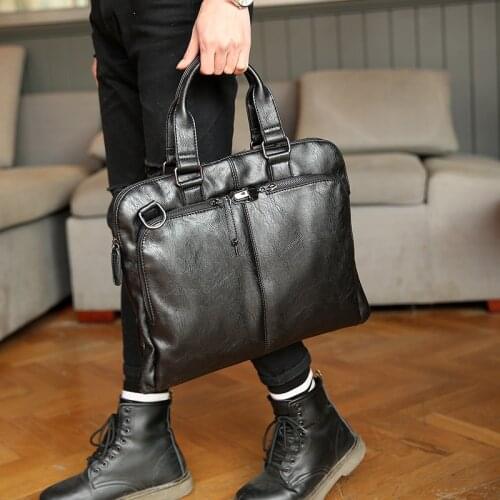 Men 13 14 Inch Laptop Leather Bags for Air 13'3 With Belt Men Multi-functional Business Notebook Bag For Apple Macbook Pro 13