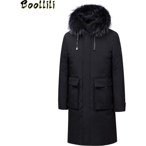 2020 New Arrival Brand Men Down Jacket Winter Coat Real Fur Hooded Thicken Warm Male Parkas Joggers Tracksuit Casual Outerwear