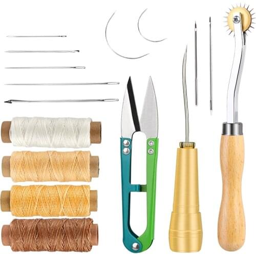 LMDZ Leather Sewing Set Sewing Needle Stitching Awl Sewing Leather Craft Needlework Tools Kit for Leather Sewing Craft DIY