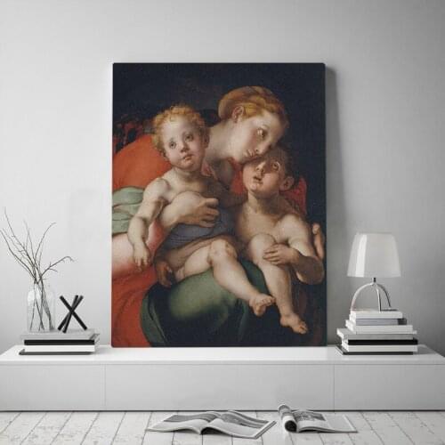 Canvas HD Printed Madonna with Child Painting Wall Art Vintage Style Poster Home Decor Pictures Living Room Modular Framework