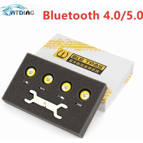 New TPMS Bluetooth 4.0 Tire Pressure Monitor System 4 Internal/External Sensor Works Android/iOS Mobile Phone APP Display
