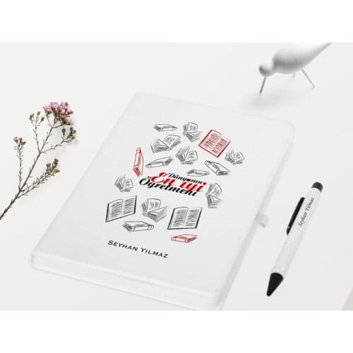 Personalized World Best Öğretmeni Themed White Notebook Pen Gift Set-7