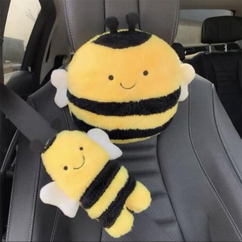 Cute Animal Car Headrest Neck Pillows Cushion Auto Womens Seatbelt Protect Lumbar Head Rest Seat for Car Waist Supplies Goods