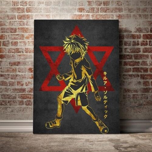 Killua Zoldyck hunter X hunter hxh Poster Canvas Wall Art Decoration prints for living Kid Children room Home bedroom decor