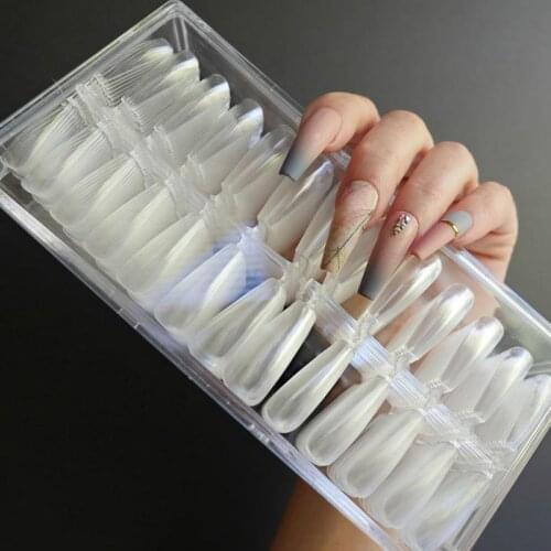 1 Box 240 Nail supplies,Clear Full Cover Nail Tips,Press On Nails Supplies, Long Coffin Clear Nails, Stick on Nails, clear tips
