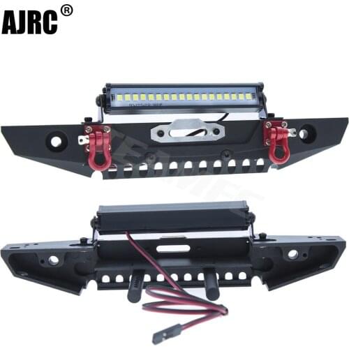 1pc Adjustable Metal Front Bumper with light bar for 1/10 RC Crawler Traxxas TRX4 Defender Axial SCX10 SCX10 II 90046 90047