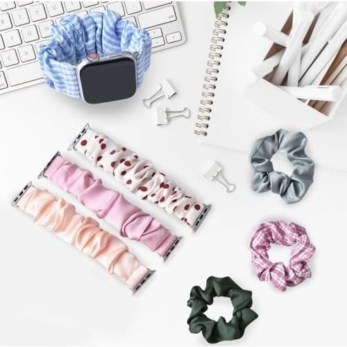 Elastic Scrunchie strap for Apple Watch Band 38mm/40mm/42mm/44mm iwatch series 6/5/4/SE/3/2/1 bracelet wrist belt Accessories
