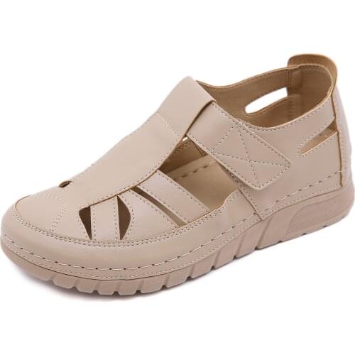 New Woman Summer Vintage Wedge Sandals Buckle Casual Sewing Women Shoes Female Ladies Platform Retro Sandalias Plus Size