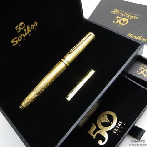 Scrikss Heritage Roller Pen Gold Plated 50.Yıl | Scrikss Pen | İsme Special Pen | Gift Pen