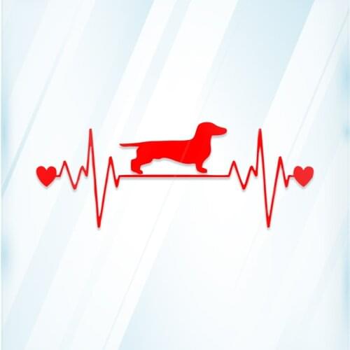 Dachshund heartbeat lifeline 8" wide Sticker decal weiner dog computer Sticker