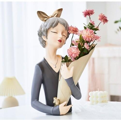 Flower Vase Home Decoration Humanoid Indoor Vases Table Decoration Home Decor Ceramic Ornaments modern home decor bedroom parlor
