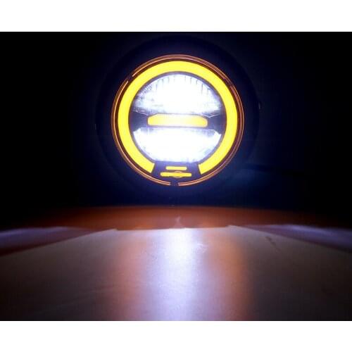 6.5 inch universal Retro motorcycle modification LED headlight lamp with Guard Cover yellow driving light GN125 250