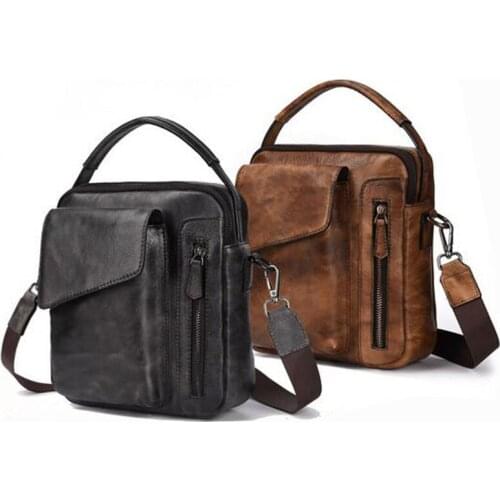 Vintage Shoulder Handbag Men Bags Genuine Leather Crossbody Bags Totes for Men Messenger Bag Mens Shoulder Bag Handbags