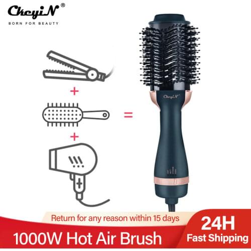 1000W Automatic Rotating Hair Curler Hot Air Brush Heated Comb Low Noise Hair Dryer Curling Roller Wand Blow Dryer Hair Brush