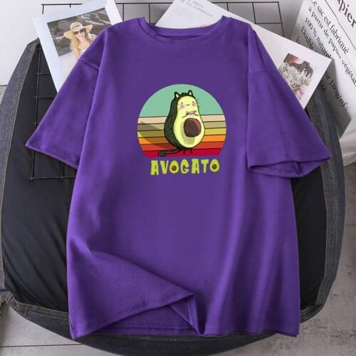 Avocado Woman T-shirts Printing Cartoon Fashion Summer 2021 New Tees Female Short Sleeve O-neck Lady Clothing K-pop Camisetas