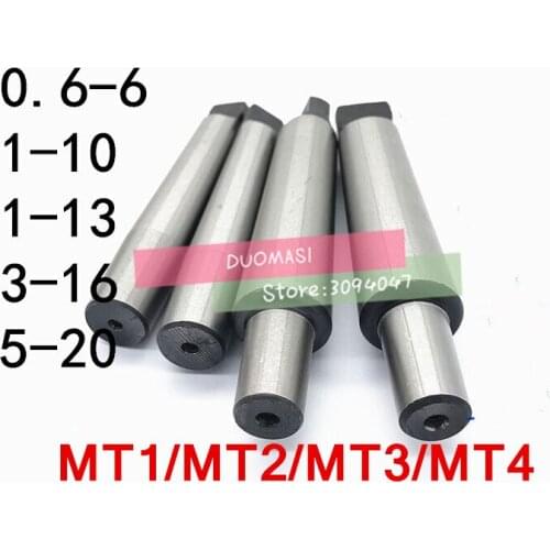 1PCS Reducing Drill Sleeve MT1/MT2/MT3/MT4 Morse Taper Shank Drill Chuck Arbor Lathe Capacity 0.6-6/1-10/1-13/3-16/5-20mm