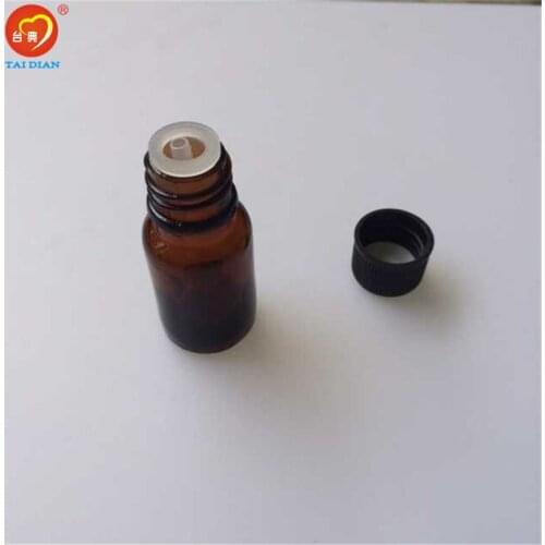 10ml Mini Amber Glass Bottles with Leakproof Stopper Liquid Jars Essential Oil Bottles Free Shipping 24pcs/lot