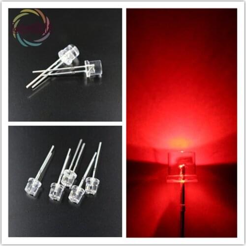 1000pcs High Quality 5MM Flat Top Red led 5mm Ultra Bright LEDs light Wide Angle Emitting Diodes Electronic Components Wholesale