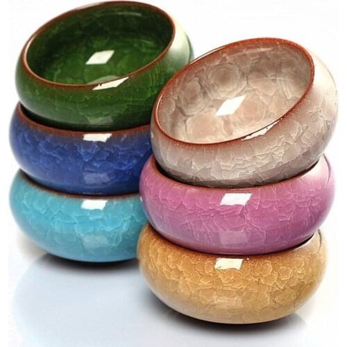 2020 Hot sale 6PCS/Lot Chinese Teaset Crackle Glaze 30ml Travel Chinese Porcelain Teacup Ceramic Yixing Purple Clay Tea Service