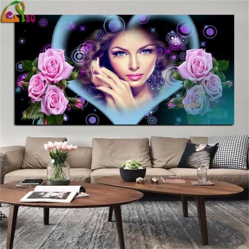 5d Diy Diamond Painting Heart-shaped Rose Beauty Mosaic Embroidery Rhinestone Full Square Drill Cross Stitch Wedding Home Decor