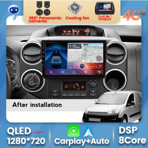 7862 Android 10.0 6+128G Car Radio Multimedia Player for Citroen Berlingo 2 B9 2008-2018 IPS 4GLTE GPS Navigation Head Unit BT