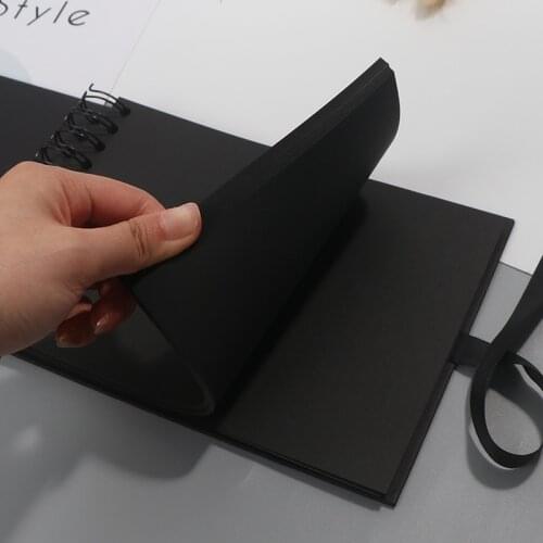 DIY Scrapbooking Picture Childrens Gift Photo Albums 60 Black Pages Memory Books A4 Craft Paper 12 Marker Pens Wedding Birthday