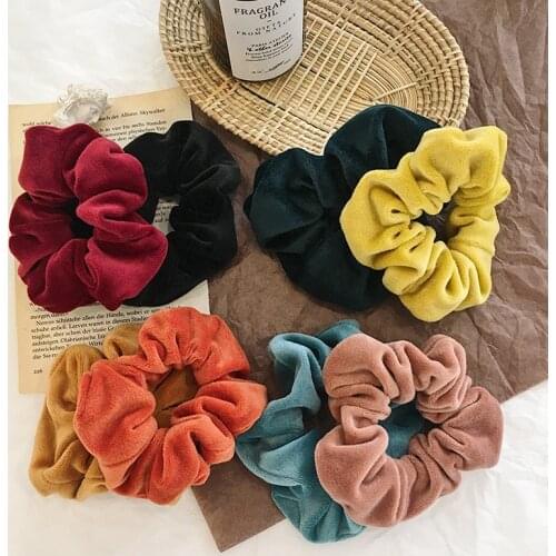 Free shipping korea style fashion women velvet scrunchies girls hair bands Ponytail Holder Hair accessories