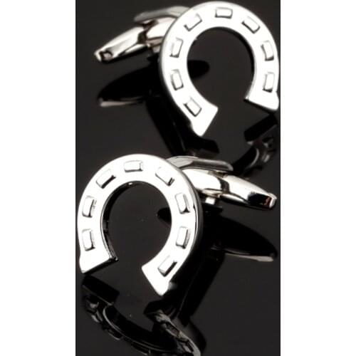 Free shipping, new silvery horseshoe Cufflinks fashionable mens shirt cufflinks exclusive designer jewelry buttons gift