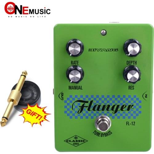 Biyang FL-12 Classic Versatile Flanger Effect Electric Guitar Pedal True Bypass with Gold Pedal Connector