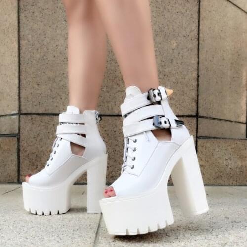 Korean version of the super high classic fish mouth booties thick with the stage high heel boots fashion womens sandals