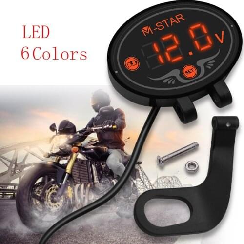 For Yamaha YZF R15 XT660 TMAX 500 530 t max 500 530 Waterproof LED Digital Voltmeter Tester DC 9V to 24V voltage Panel Meter