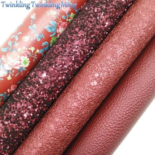 PLUM Chunky Glitter Canvas Sheet, 8"x11" Glitter Sheets, Rose Faux Leather Sheet, Chunky Glitter Hair Bow & Earring Fabric XM048