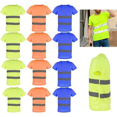 Good! Reflective T Shirt Safety Quick Dry High Visibility Short Sleeve L-XXXL Droshipping