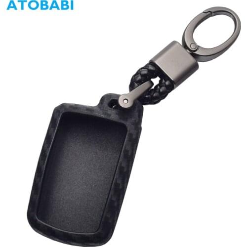 Carbon Silicone Car Key Case For Toyota Camry Sienna Smart Keyless Remote Fob Cover Keychain Protector Keys Bag Auto Accessories