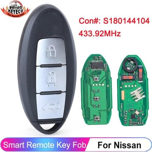 KEYECU Smart Car Remote Key Fob FCC: KR5S180144104 S180144104 3 Button 433.92MHz ID4A Chip for Nissan Qashqai X-trail 2014-2016
