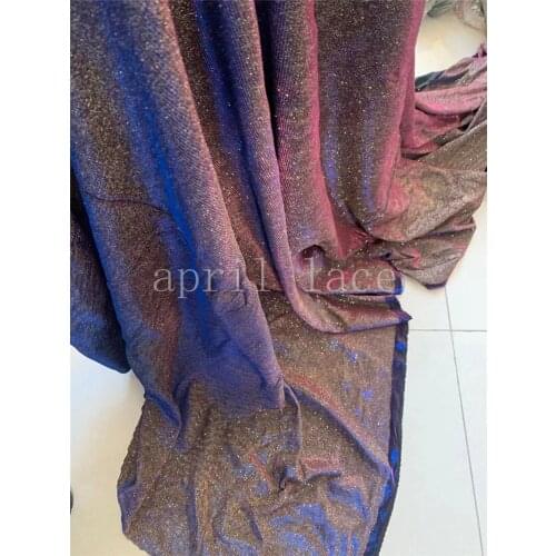 8 yards ty04# April LACE Collection 2021 stock 3 color blue purple gold shining glitter bridal lace For sewing wedding dress