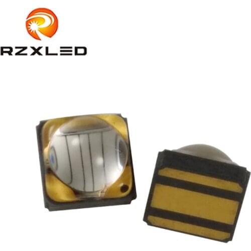 50PCS/Lot Quartz Lens 5W High Power 400nm 395nm 405nm 410nm UVA LED Ceramic 3535package 3.6V Diodes