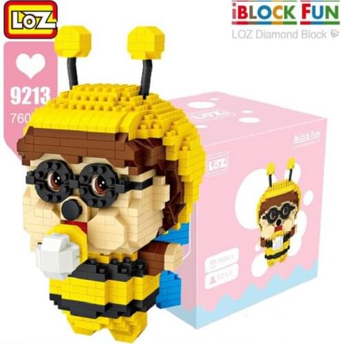 LOZ Diamond Blocks Bee Pink Elephant Cartoon Animal Model Building Blocks Educational Gifts DIY Bricks Toys for Children
