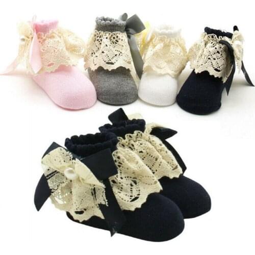 Citgeett Lovely Toddlers Kids Girls Princess Lace Cotton Breathable Socks Hosiery Soft