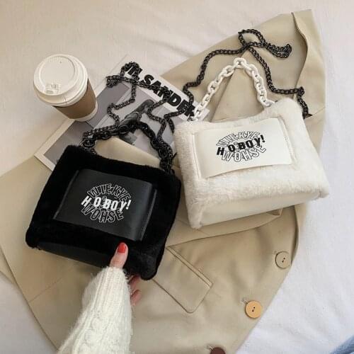 Fashion Shoulder Messenger Bag Autumn Portable Lady Fleece Street Handbag Clutch Youth Ladies Simple Versatile Bag